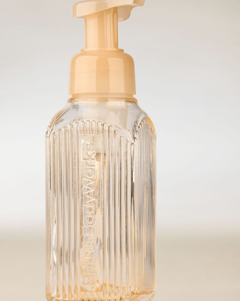 Cream Vertical Lines Gentle & Clean Foaming Hand Soap Dispenser - Image 2