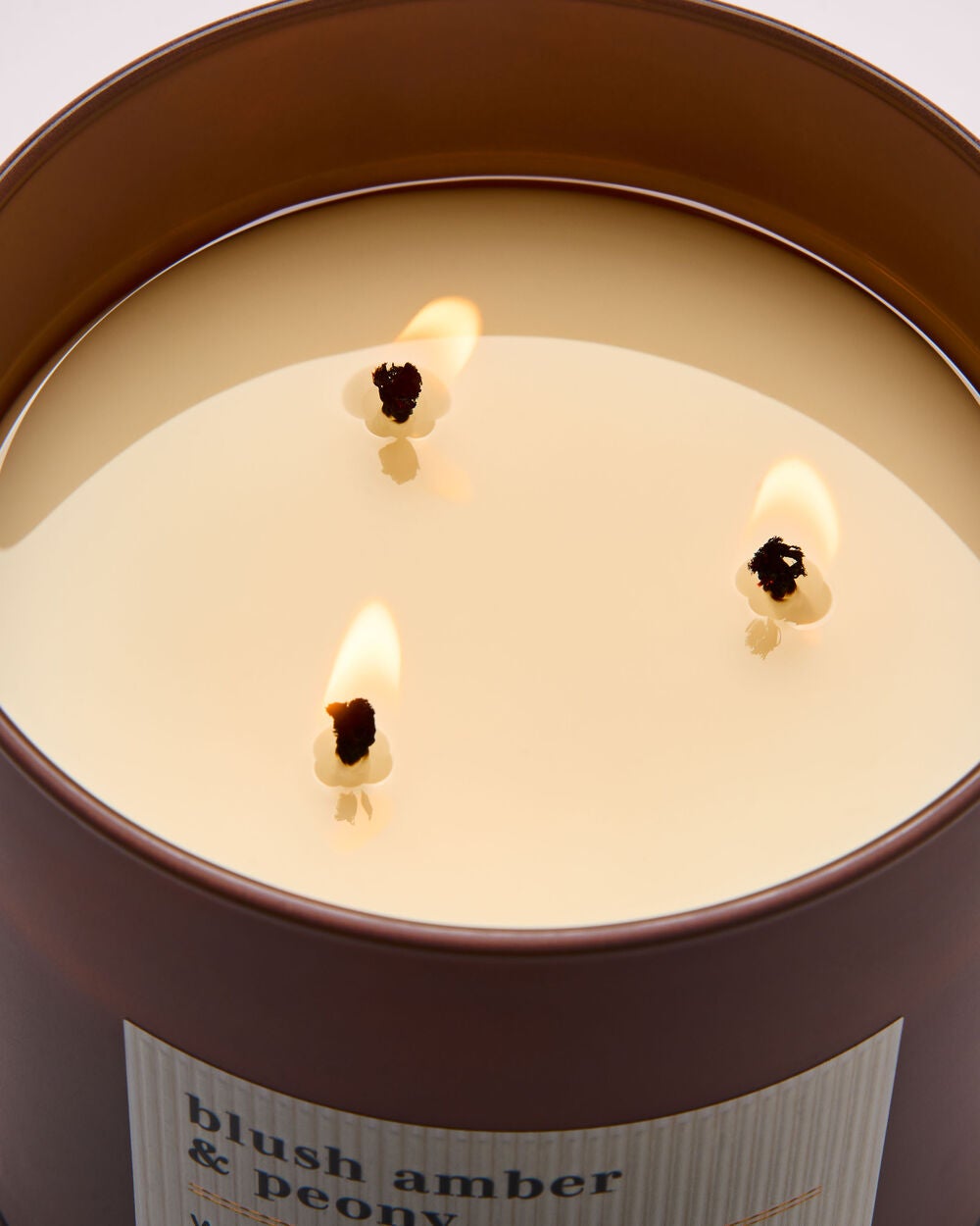 Blush Amber & Peony 3-Wick Candle - Image 5