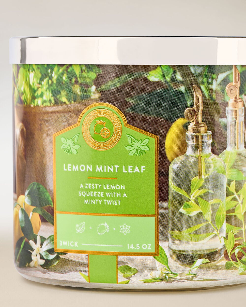 Lemon Mint Leaf 3-Wick Candle - Image 6