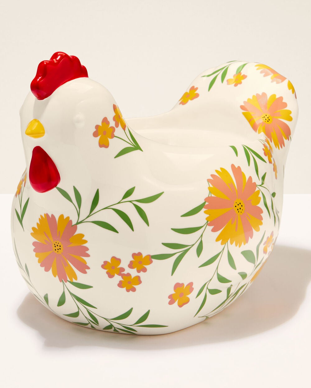 Floral Chicken Pedestal 3-Wick Candle Holder - Image 2