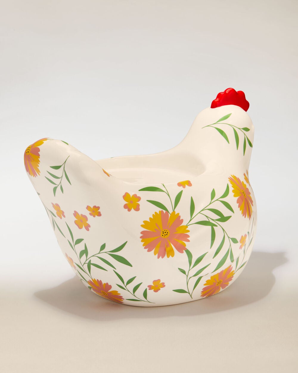 Floral Chicken Pedestal 3-Wick Candle Holder - Image 4